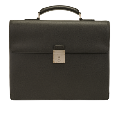 Briefcase, &pound;495, Handbags, Black, Leather, Front view